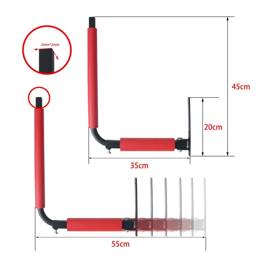 Sistema di portapacchi da tetto per veicoli montato a parete HeavyDuty Metallico con supporti imbottiti