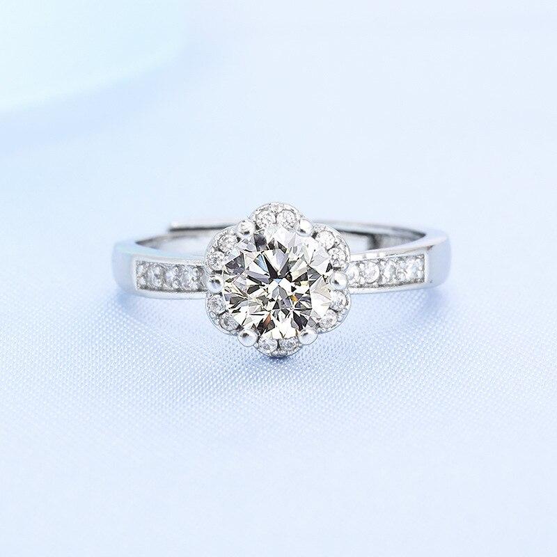 S925 Sterling Silver Plated Wedding Rings Plum Fashion Design Zircon Jewelry Engagement Ring For Women Wedding Rings