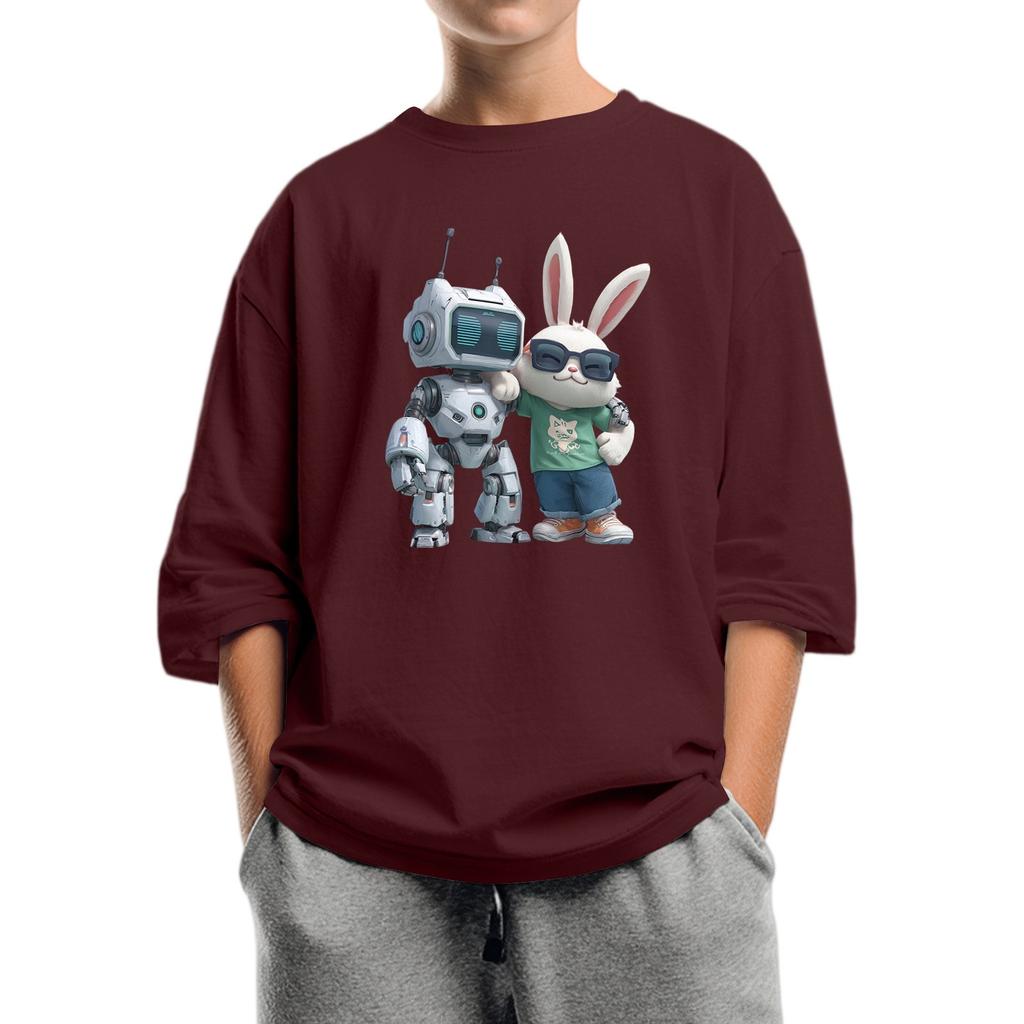 Children's Fashion Printed Round Neck Seven Sleeve Top Casual T-Shirt