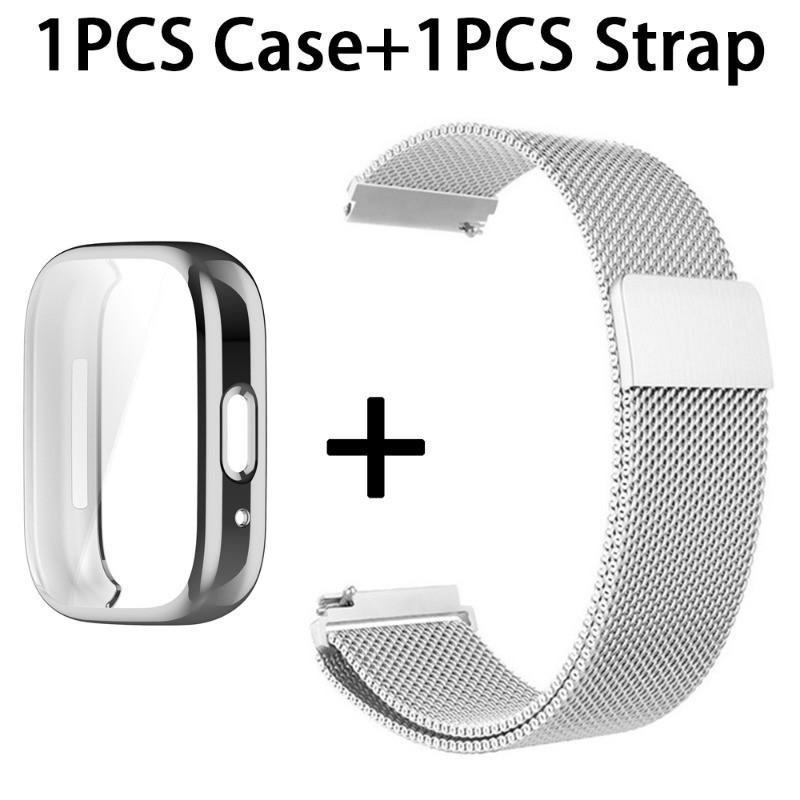 

Ремешок + Чехол для Redmi Watch 3 Lite 3 Active Металлический Браслет из Нержавеющей Стали Сменный Ремешок Мягкая Крышка-Рамка Redmi Watch 3Active серебряный