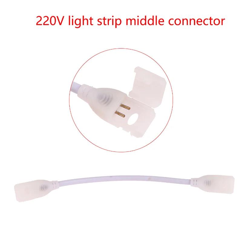 1PCS 220V EU LED Strip Plug For Cob 360LEDs 12mm Light Strip Connector 2pin COB Led Strip Light Fix Clips Connector Accessories