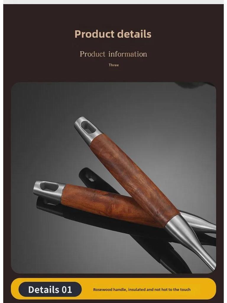 Mini Szpatułka Łyżka ze Stali Nierdzewnej z Rękojeścią z Drewna Różanego – Antypoślizgowe Przybory Kuchenne