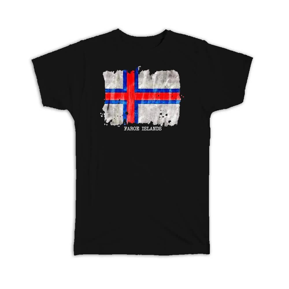Gift T-Shirt : Faroe Islands Flag Europe Travel Expat Country Watercolor M