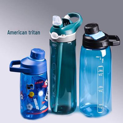 Tritan Large Capacity Portable Sports Water Bottle with Straw - Stylish Plastic Cup for Adults.