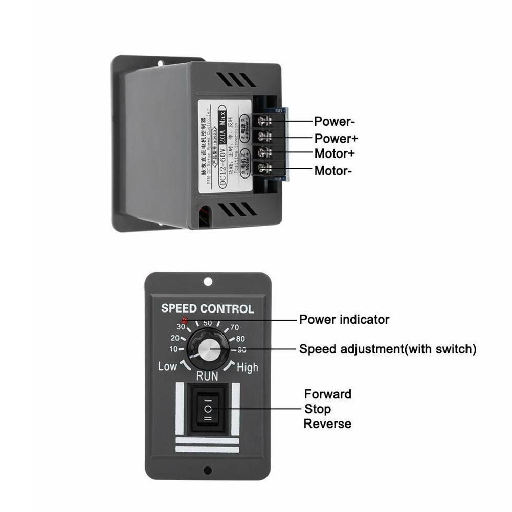 DC10-60V 6A PWM DC Motor Speed Controller Reversible Switch Regulator Switch