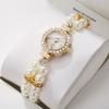 Xiaomi Elegant Pearls Bracelet Strap Women Watches Luxury Rhinestone Flower Dial Quartz Wristwatches Relogio Feminino (Without Box)