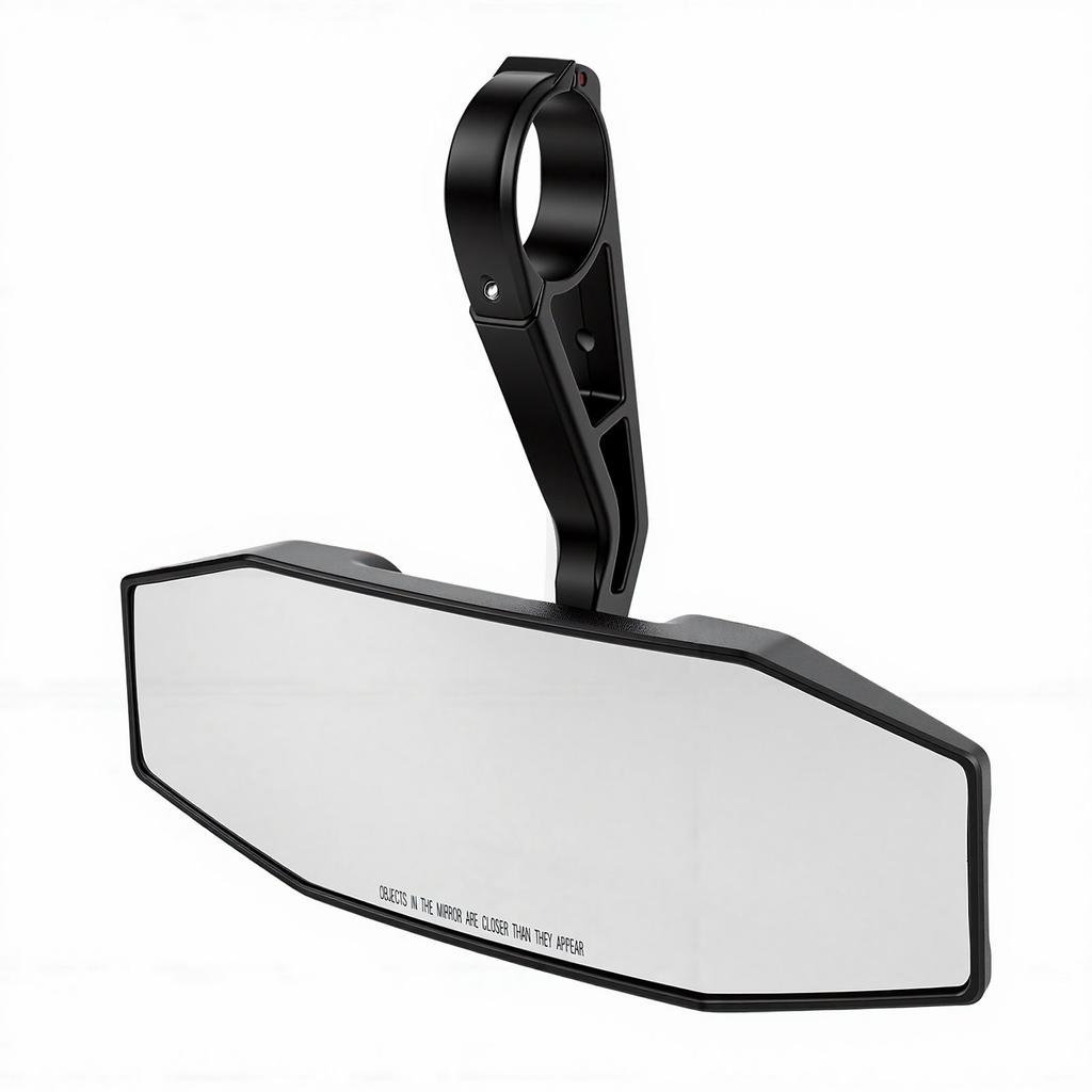 UTV Center Rearview Mirror Shatter Proof Tempered Glass Fits 1.75in Roll Cage Replacement for Polaris RZR 2008 2023