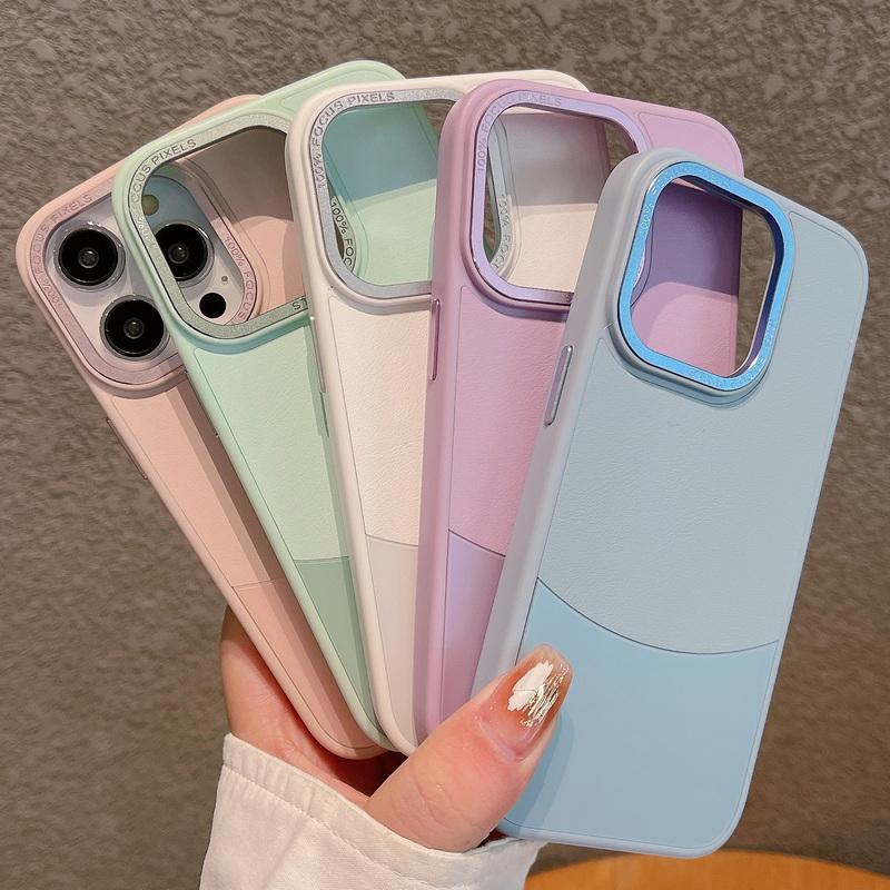 

Чехол для телефона ярких цветов для iPhone 15 Pro Max 14 Pro 13 12 11, противоударный тонкий простой кожаный чехол-бампер для телефона