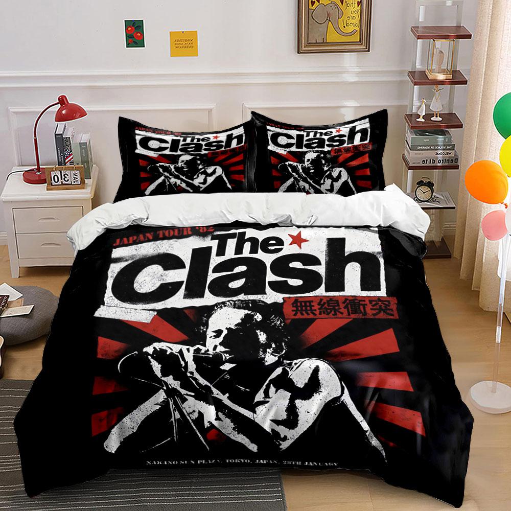 The Clash Japan Tour Poster Bedding Duvet Cover Set Duvet Cover Pillowcases (1*Duvet Cover 2*Pillowcases, without duvet insert)