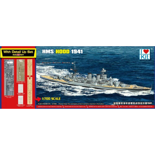 iLoveKit 1/700 Royal Navy HMS Hood Battleship 1941 Top Grade Plastic Model Kit ILK65703