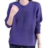 Herbst und Winter Neuer Damen Rundhals Einfarbig Pullover Stilvoll und Vielseitig
