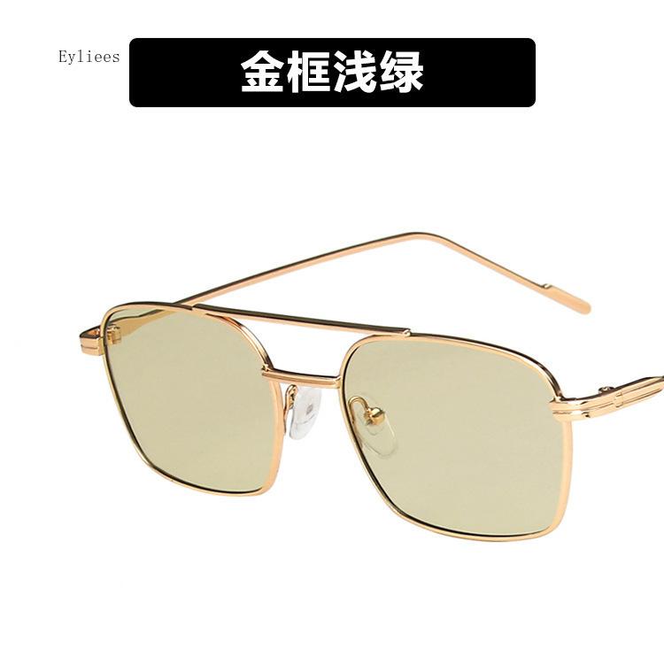 New Fashion Double Bridge Metal Frame Sun Glasses Driving Sunglasses Male Vintage Black Pilot Eyeglasses UV400 Female Gafas