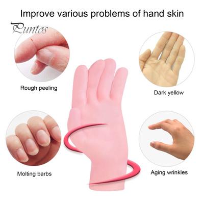 2 Paar feuchtigkeitsspendende Handschuhe, wasserdicht, wiederverwendbar, auslaufsicher, elastisch, reparierend, weichmachend, trockene, rissige Hände, Damen, Lotion, Gel, Spa-Handschuhe