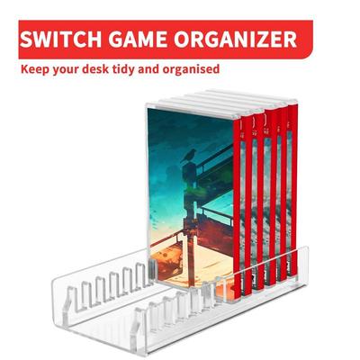 12 Slots Acrylic Game Storage Organizer Stand Compatible with Nintendo Switch Game Card Case Switch Game Display Holder