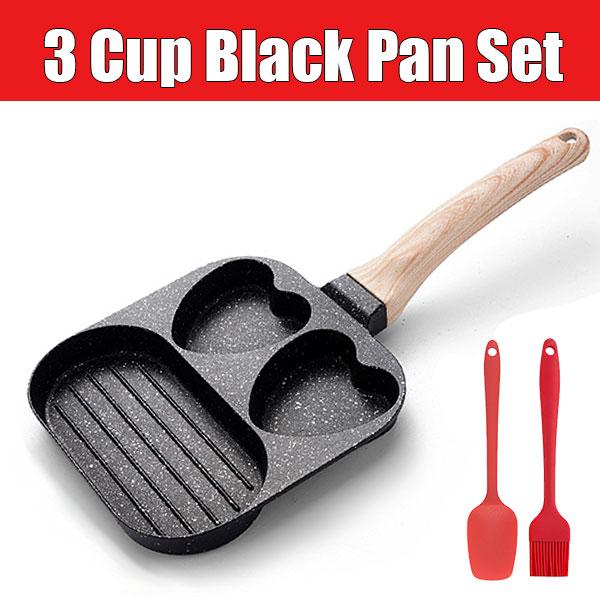 Nonstick Omelette Skillet Egg Frying Pan Heart-Shaped Healthy Breakfast Pancake Hamburger Bacon Pan with Heat-Resistant Handle