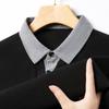 Two-piece T-shirt Shirt Collar for Men with Long Sleeves Layered Spring and Autumn Men's Fashion Base Shirt
