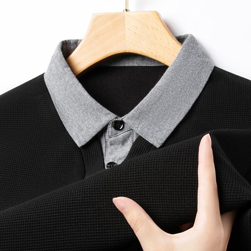 Two-piece T-shirt Shirt Collar for Men with Long Sleeves Layered Spring and Autumn Men's Fashion Base Shirt