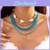 Bohemian Style Multilayer Shell Necklace With Gold Plating For Fashionable Women