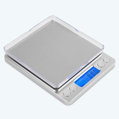 Stainless Steel Kitchen Digital Scale 0 1g/3kg Multi-function Food Scale Kitchen Weight (silver)