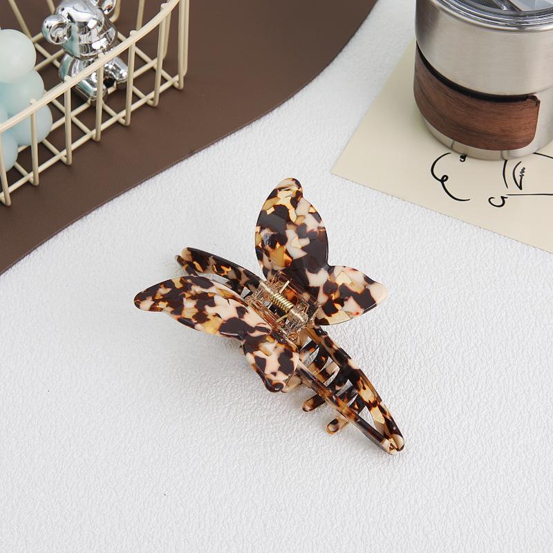 Elegant Temperament Butterfly Hair Clip - High-End Acetate, Women's 2024 Collection, Simple Shark Style.