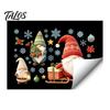 Indoor Window Art Christmas Gnome Cling, Waterproof Snowflake Glass Decal, PVC Decals Faceless Dwarf Static Sticker for Holiday Decoration Winter Home