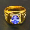 Tanzanite Oval Cut With 925 Sterling Silver Gold Plated Ring For Men's #B652 JL375686559847