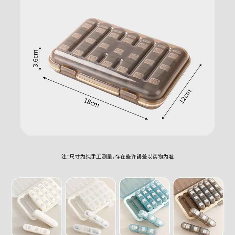 Weekly Pill Organiser 7-Day Medication Dispenser Portable Sealed Medication Storage Box Three-Meal Tablet Organiser