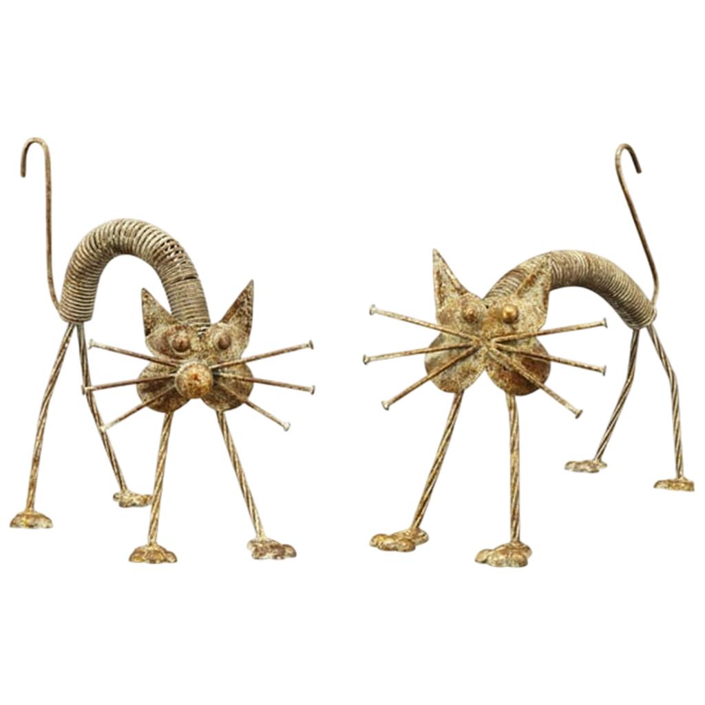 Decorative metal cats for the garden rusty cat decorative kitten