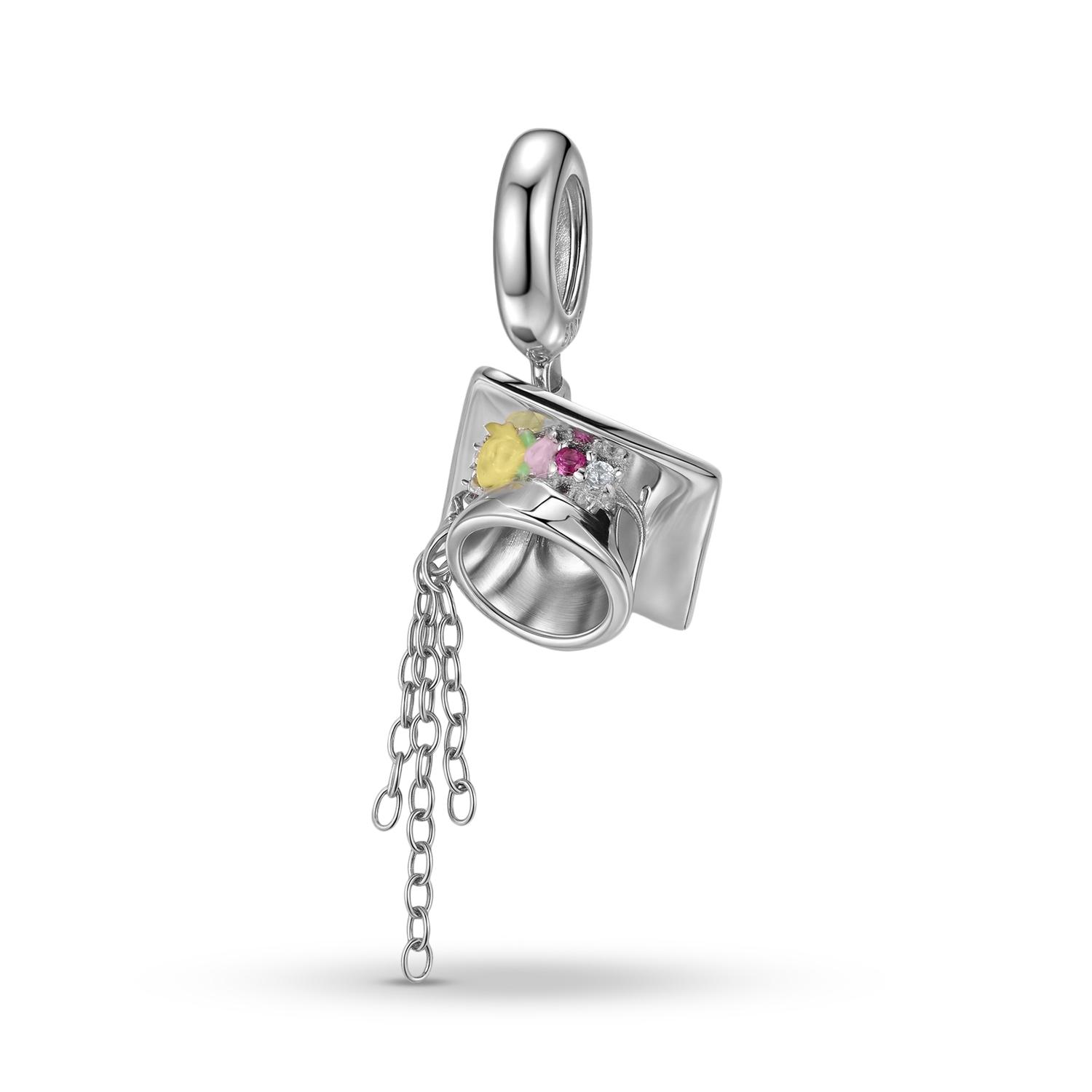 

Beautiful Flower Scholar Hat Pendant Charm Authentic 925 Sterling Silver Beads for Women Charm Bracelet Necklace Jewelry Making