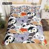 Penguin Comforter Cover Package Queen Dimension Size Sweet Animal Design for Kids Teens Bed Ensemble Sweet Penguin Animal Design Cozy Quilt Cover