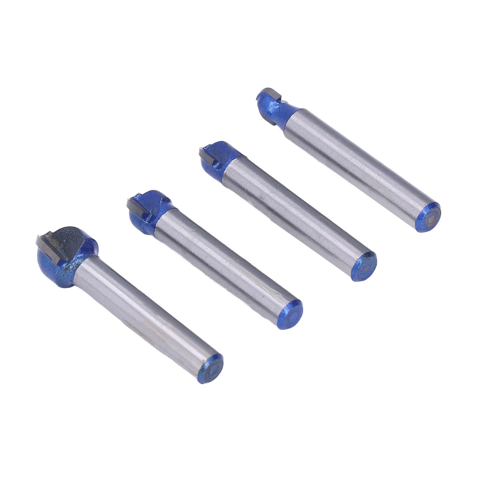 

4PCS Round Nose Router Bits Double Flute Woodworking Core Box Milling Cutter with 1 4in Shank