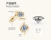 Silvere Glam Fashionable, Light Luxury and High-end Moissanite Ear Studs, a Niche Design for Women, S925 Sterling Silver Earrings