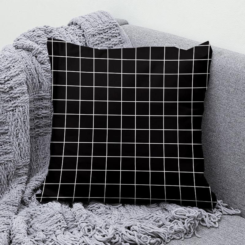 

Простая скандинавская черно-белая подушка Ins Style Square для гостиной, дивана, кровати, спинки, подушки для сна в офисе, автомобиля linen-45x45cm double-sided [without pillow core]