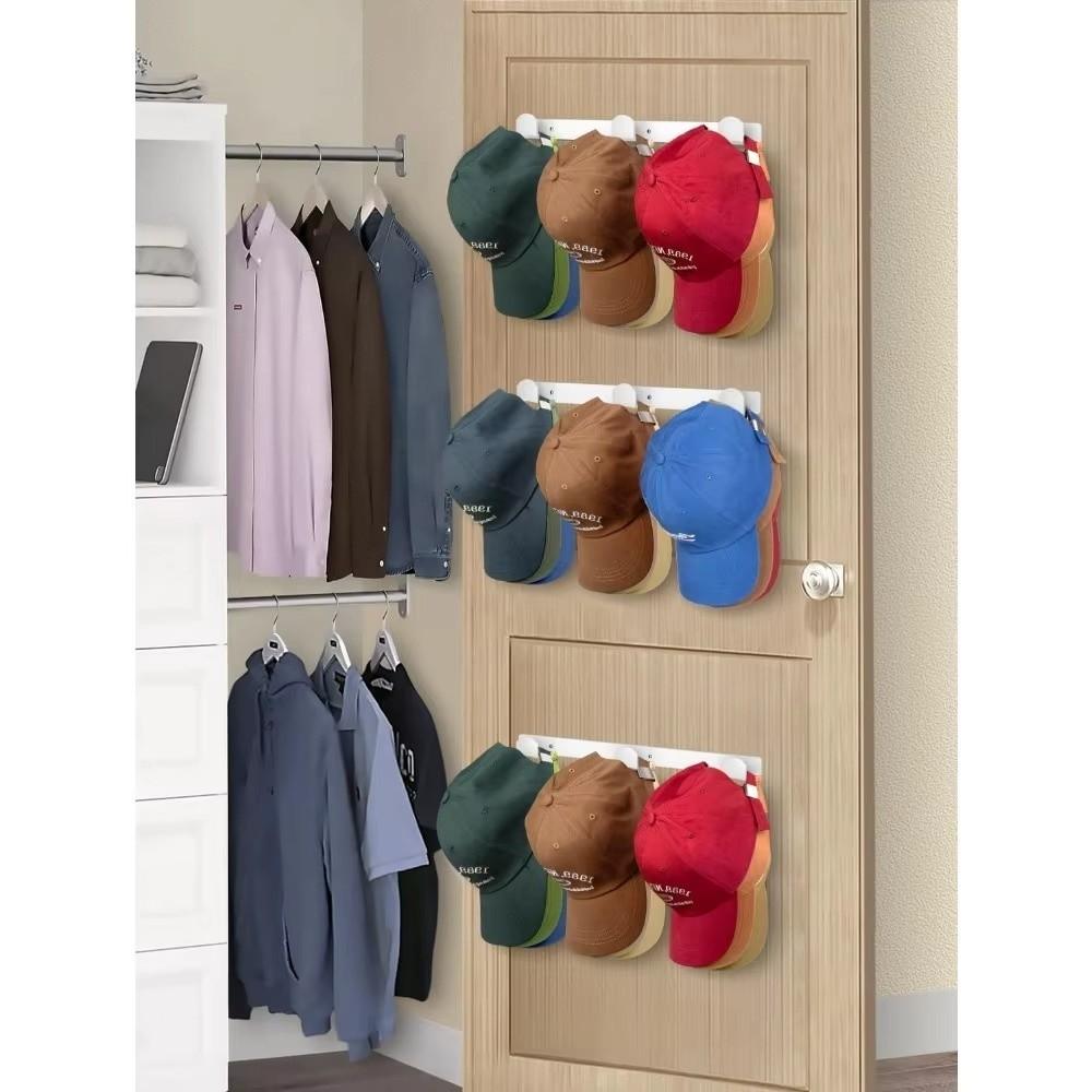 Space Saving Wardrobe Hat Rack with Hook Hat Organizer Display Hat Storage Rack  Bedroom Door