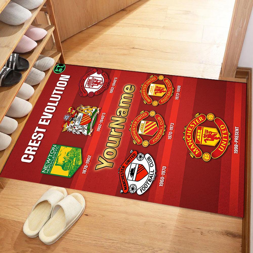 Manchester Customizable Name Carpet Design for Playrooms Kitchen Bedrooms Outdoor Antislip Carpet Anime Office Decor Perfect Gift for Friends & Family