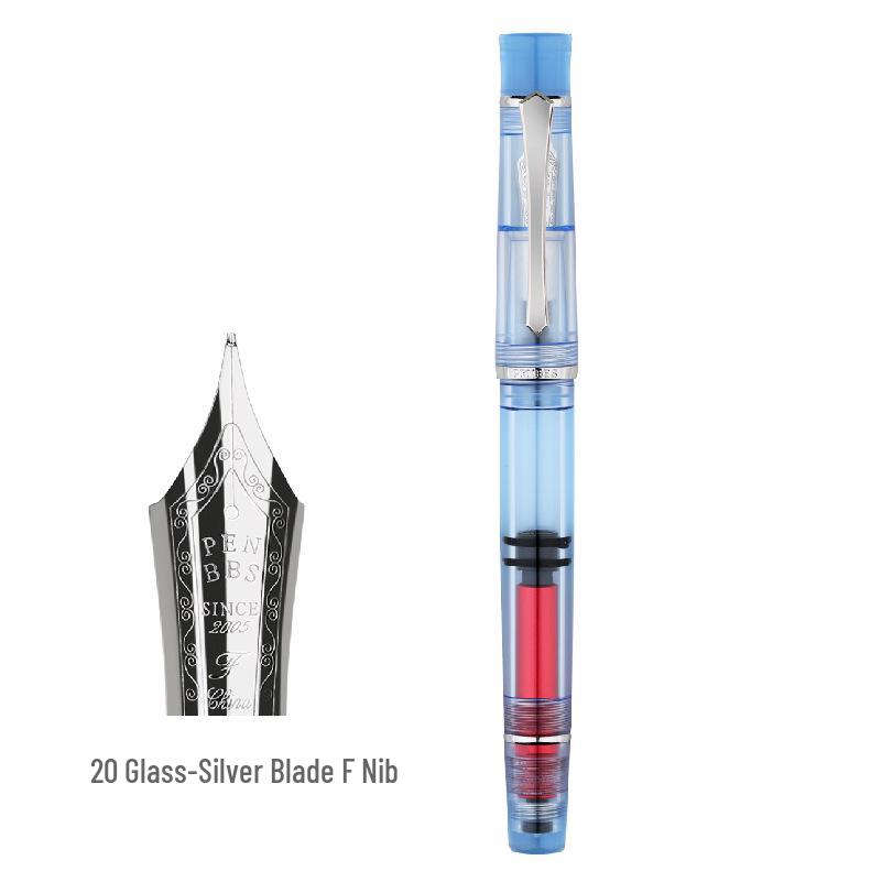 PENBBS 495 Piston Fountain Pen - Large Capacity Transparent Acrylic Unisex Writing Pen
