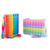 Vibrant Rainbow Macaroon Pop It Bag Ipad Case With Sensory Bubble Fidget Toy