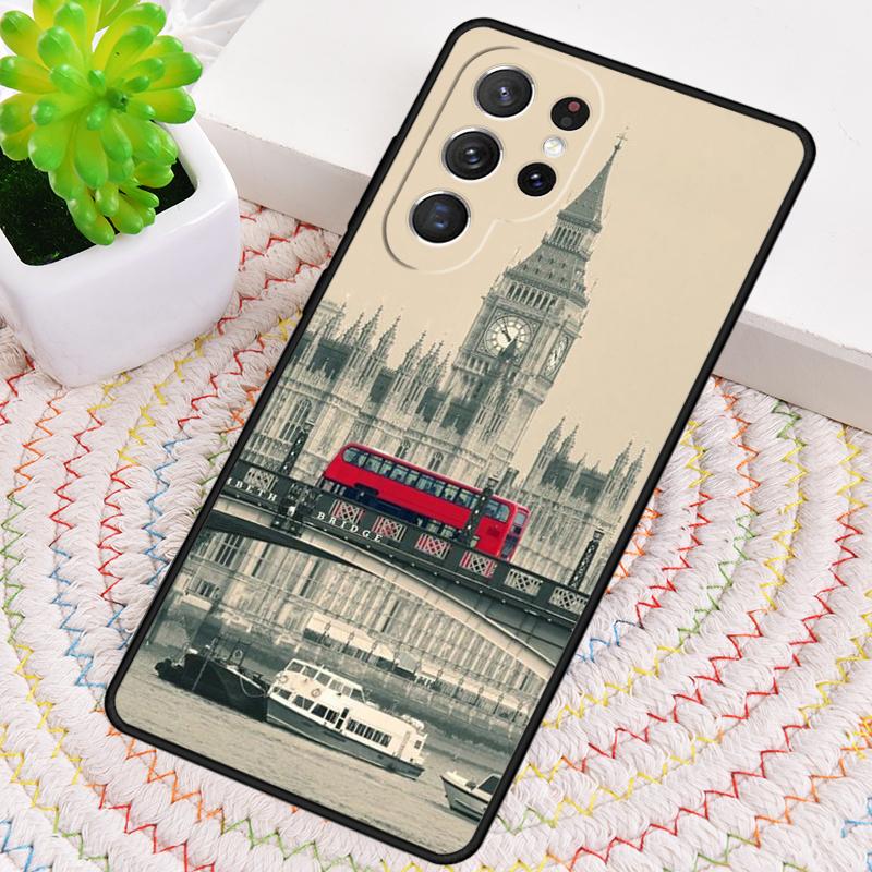 Famous London Landmarks Street Sign Phone Case for Samsung Galaxy note 10 pro S26 Ultra S23 S24 FE S25 S21 S22 PLUS Cover