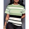 Comfortable Loose Fit Cotton Blend Crew Neck Short Sleeve Tee With 3D Print Design Women 2025