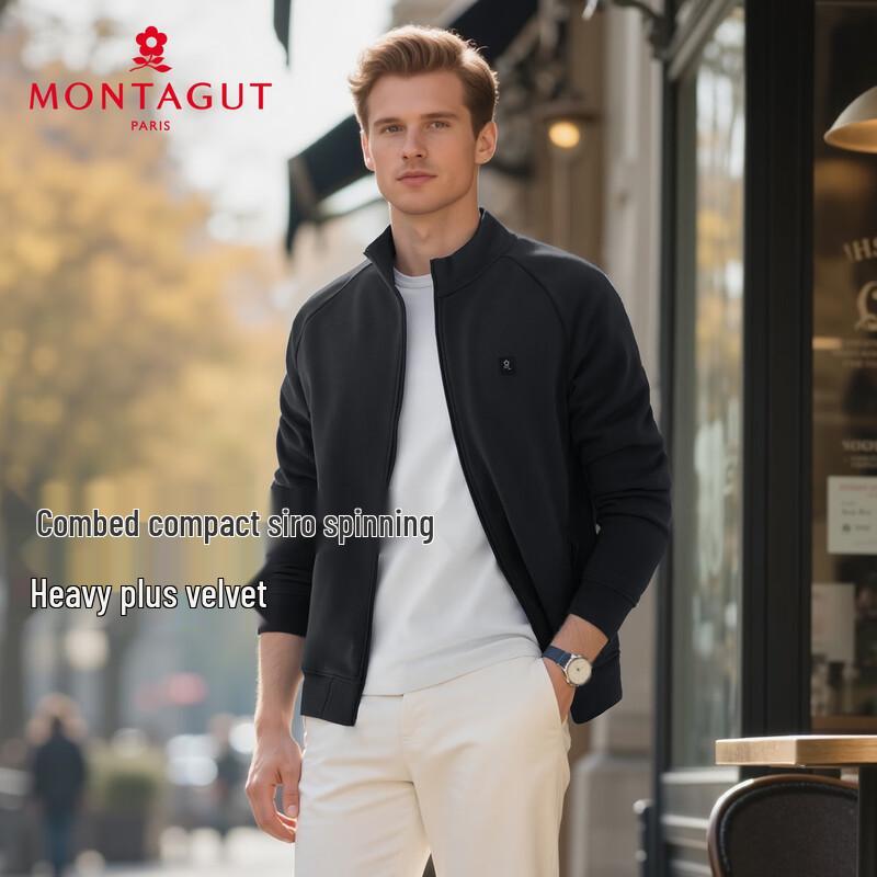

MONTAGUT Men s Long-Staple Cotton Blend Business Casual Sweatshirt L
