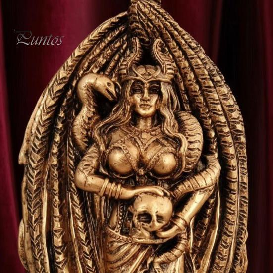 Creative Gift for Friends Retro Goddess Statue, Resin Ornament with Snake Skull, Waterproof Statue Collectable Figurine Indoor Desktop Shelf