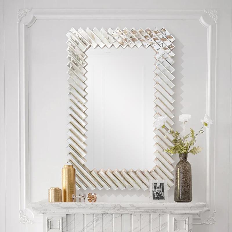 New European and American Light Luxury Style Bathroom Toilet Half-length Mirror Porch Dressing Table Glass Large Hanging Mirrors