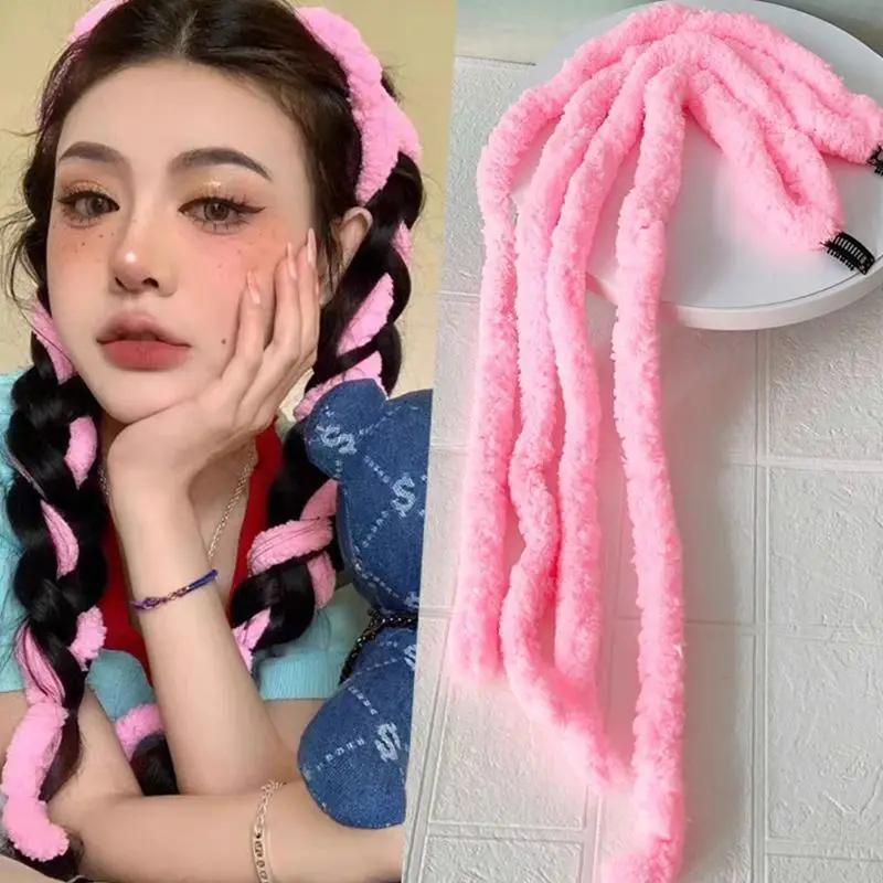 70CM Culoare Curcubeu Mese de Păr Frânghii Șuvițe pentru împletitură africană Fete DIY Coadă de Cal Panglici de Păr Femei Accesorii de Păr pentru Coafat