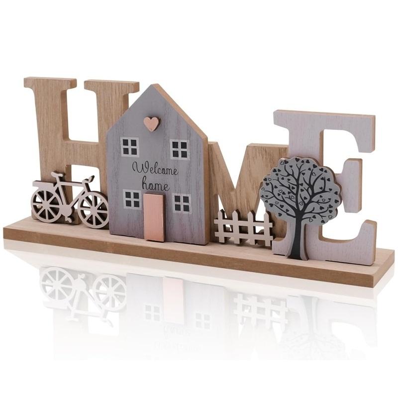 Wooden Display Stand Decorative Sign Lettering Ornament Sill Bedroom Home Decor
