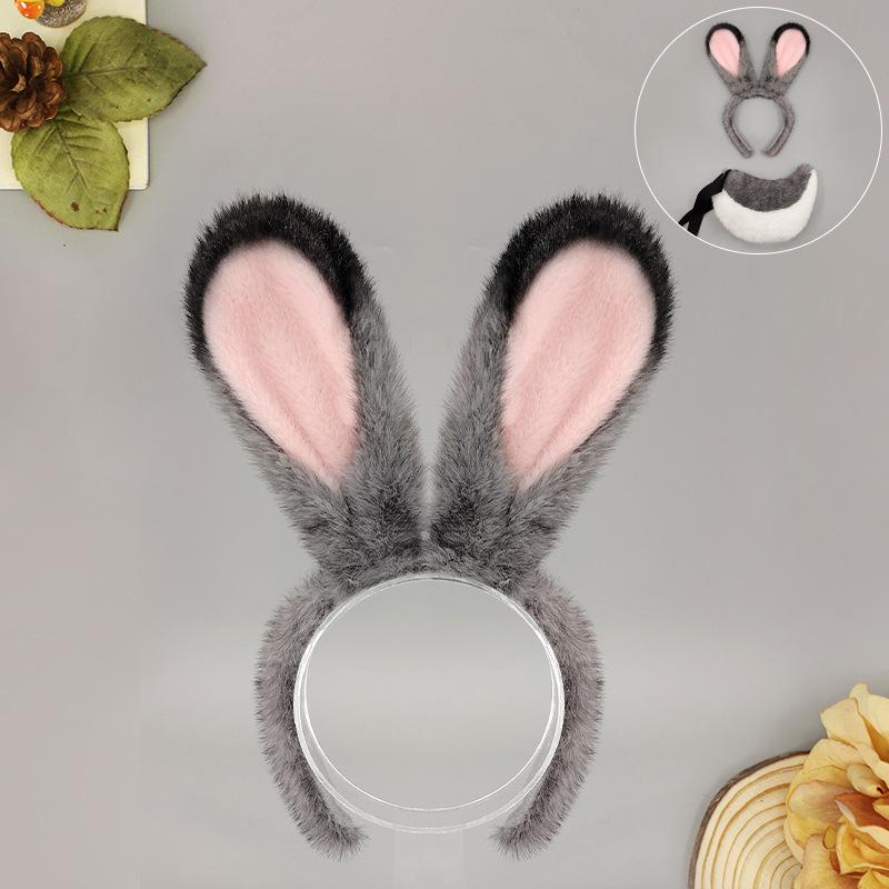 Halloween Day Animal Head Hoop Fox Ear Headband Ball Party Props Nick Fox Ears Tail Suit