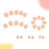 Square Press on Nail Artificial Fake Nail Tips Full Cover Yellow False Nail Glossy Glues on Nail for Women Girls 24Pcs