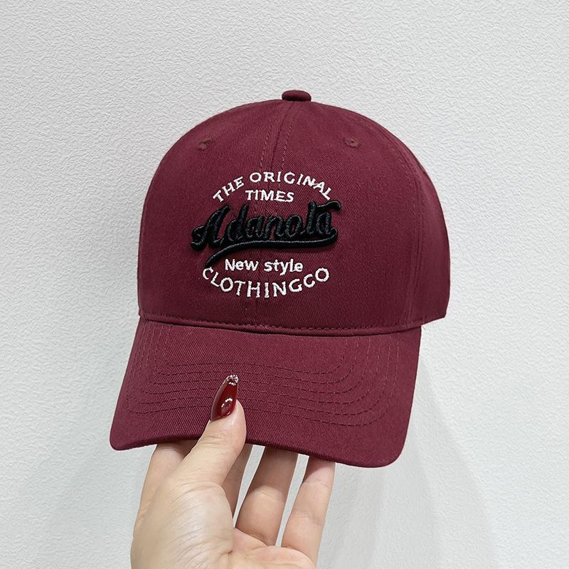 Unisex Baseball Cap With 3D Letter Embroidery, Simple Versatile Face-Slimming Peaked Hat, Soft Top Dad Hat