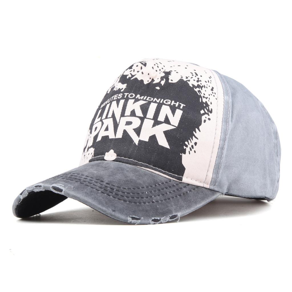 Vintage Distressed Baseball Cap "Jewel Shine" Print Washed Cotton Dad Hat