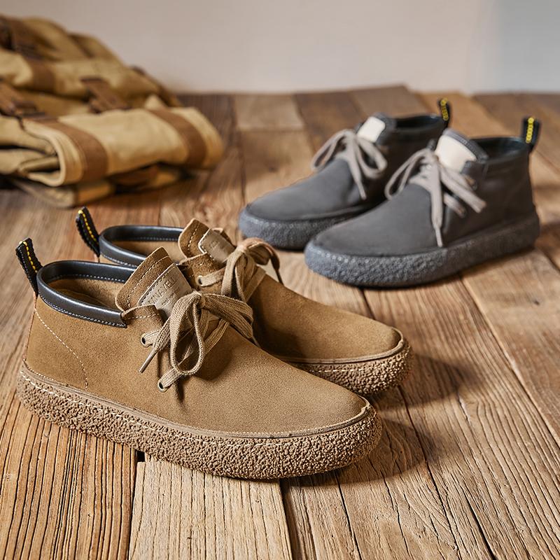 Genuine Leather Men's Casual Shoes Luxurious Retro Outdoor Walking Shoes Western Cowboy Comfortable Soft Work Shoes Men Sneakers