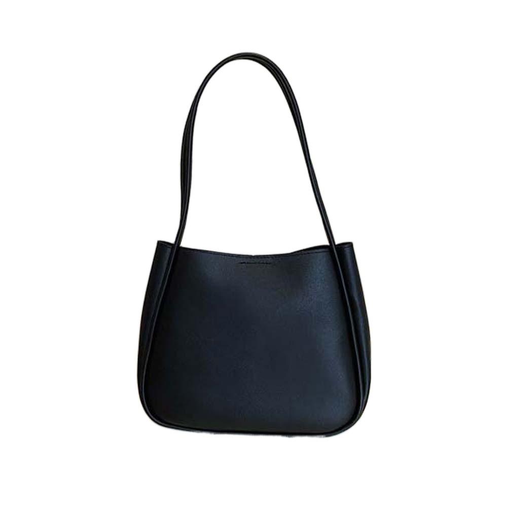 Anti-splash Water Solid Color Handbag Elegant French Underarm Bag Shopping Soft PU Tote Bag  Party